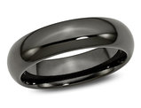 Men's 6mm Black Plated Titanium Wedding Band Ring